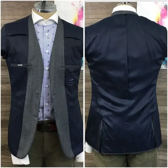 J CREW Mens Blazer Sport Coat Casual Jacket Size 38R 2 Button Wool Suit THOMPSON